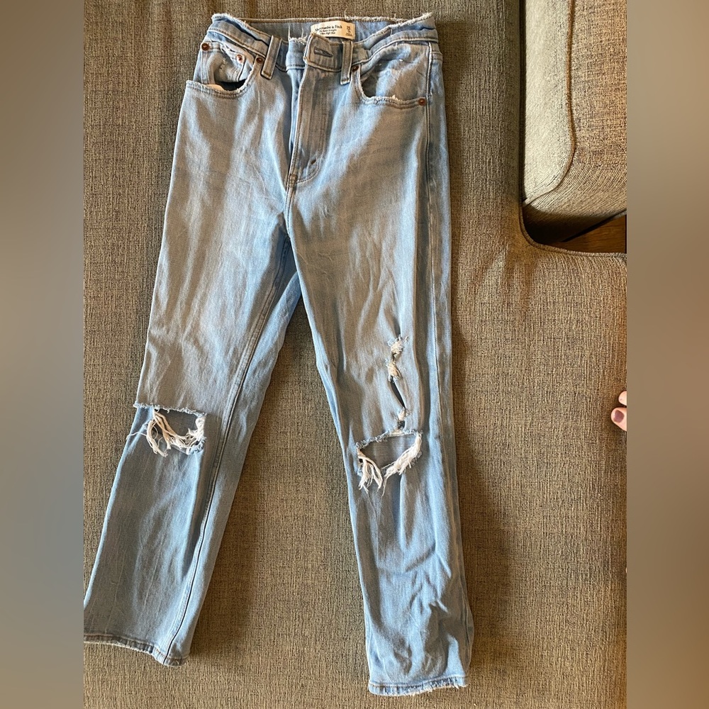Ankle Straight Ultra High Rise Abercrombie Jeans 25 Short!!